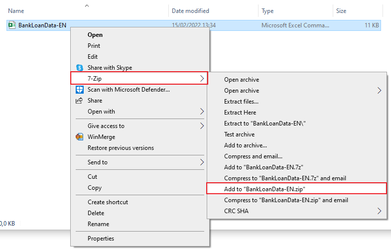 7zip quick zip archive