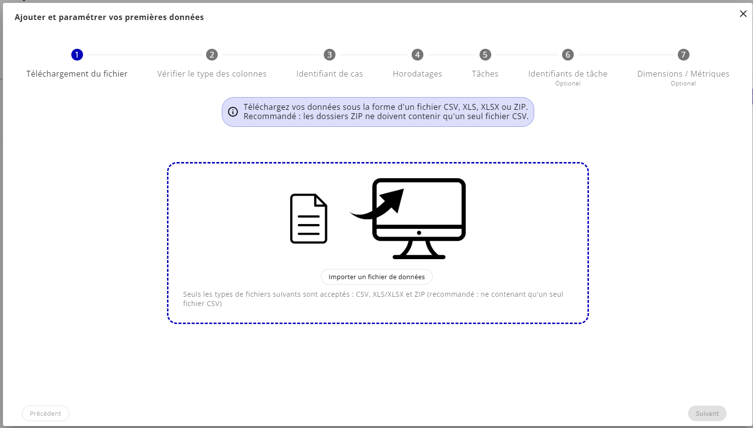 Sélection du type de données