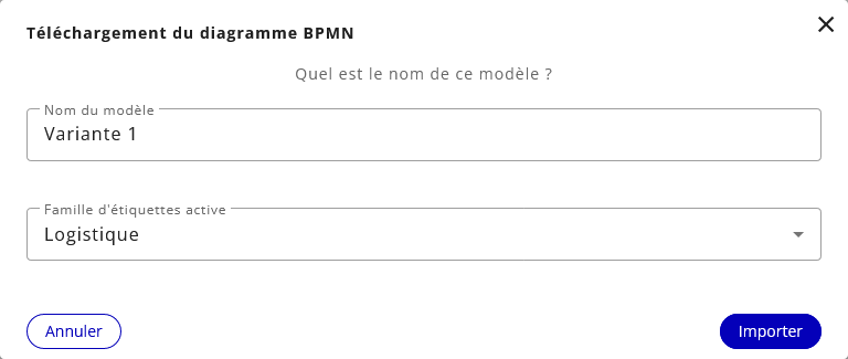 import d’un BPMN local
